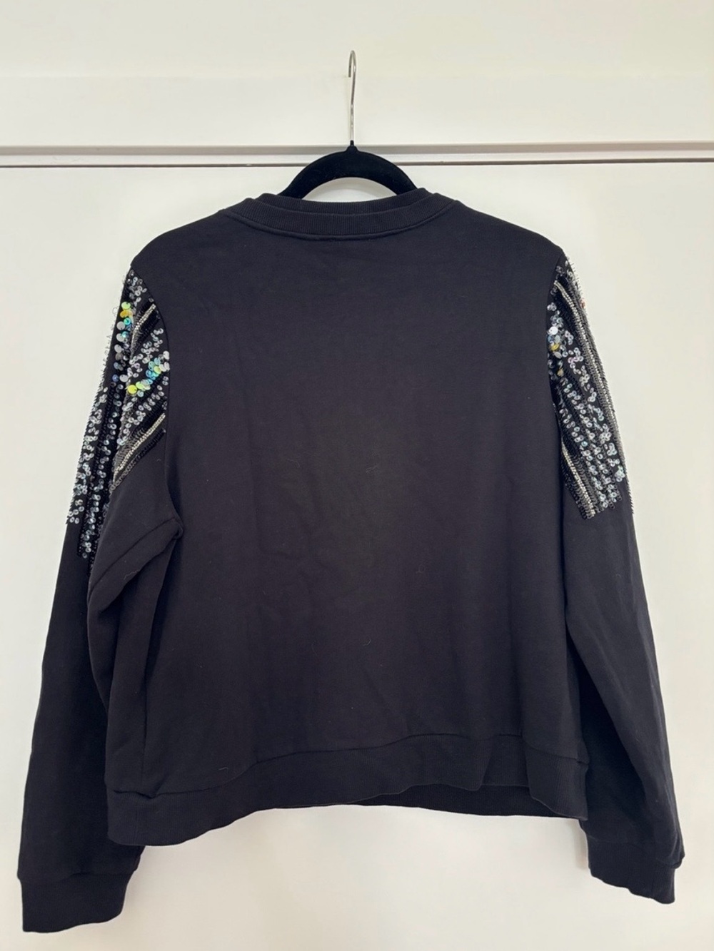 Anthropologie Let Me Be Disco Sequin Sweatshirt in Black - Picture 7 of 13